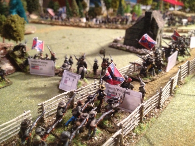 CSA Gen. Smith sending his brigades into action at Fair Oaks Station.